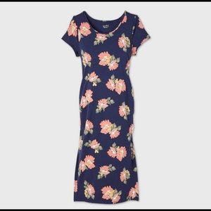 Floral T-Shirt Maternity Dress Large NEW